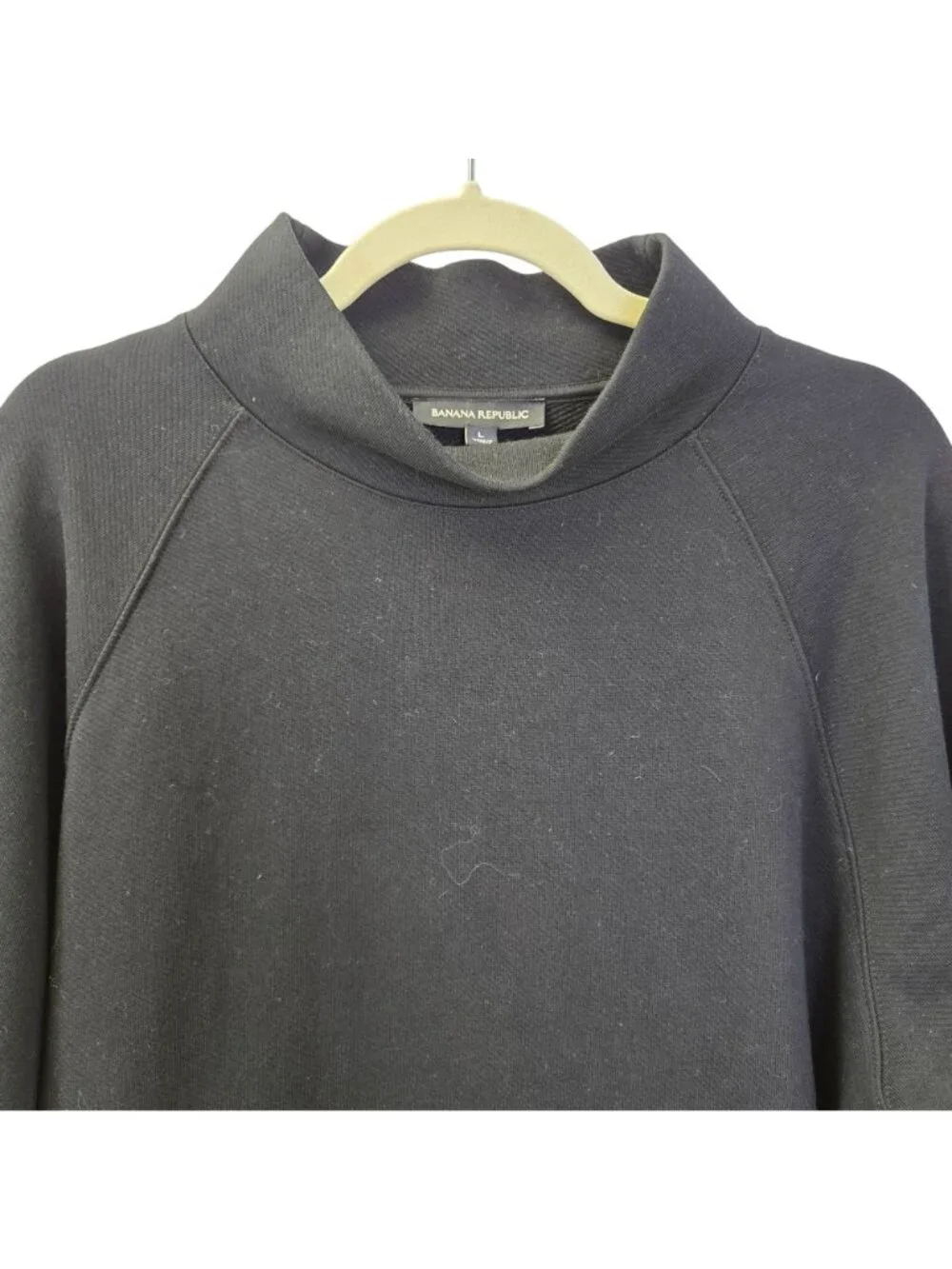 Banana Republic Textured Mock Neck Kangaroo Pocket Sweatshirt Size Large